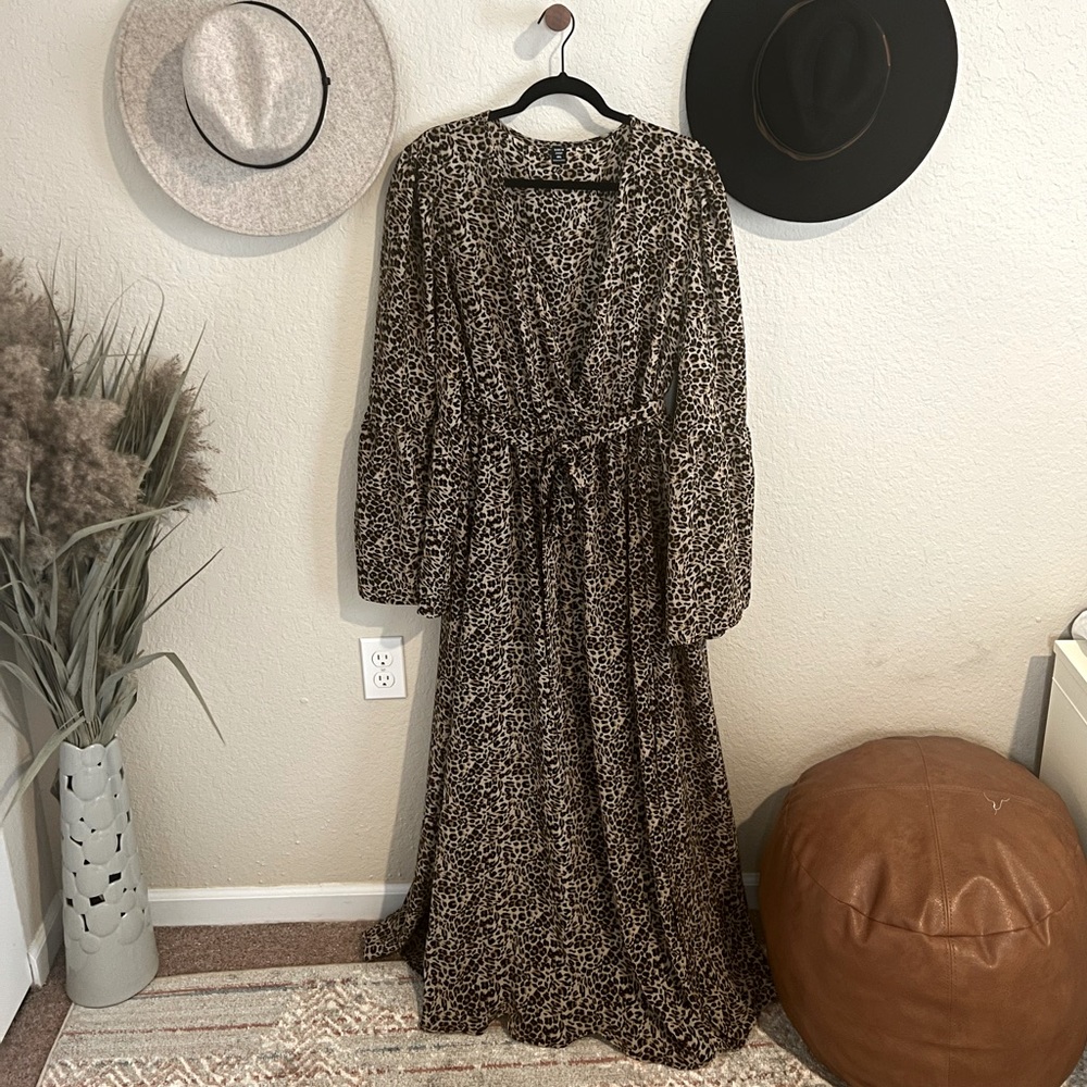 Shein animal print dress with belt | 4X